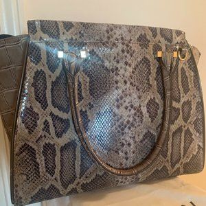 Brahmin Natural Leighton Snakeskin Priscilla Satchel Bag